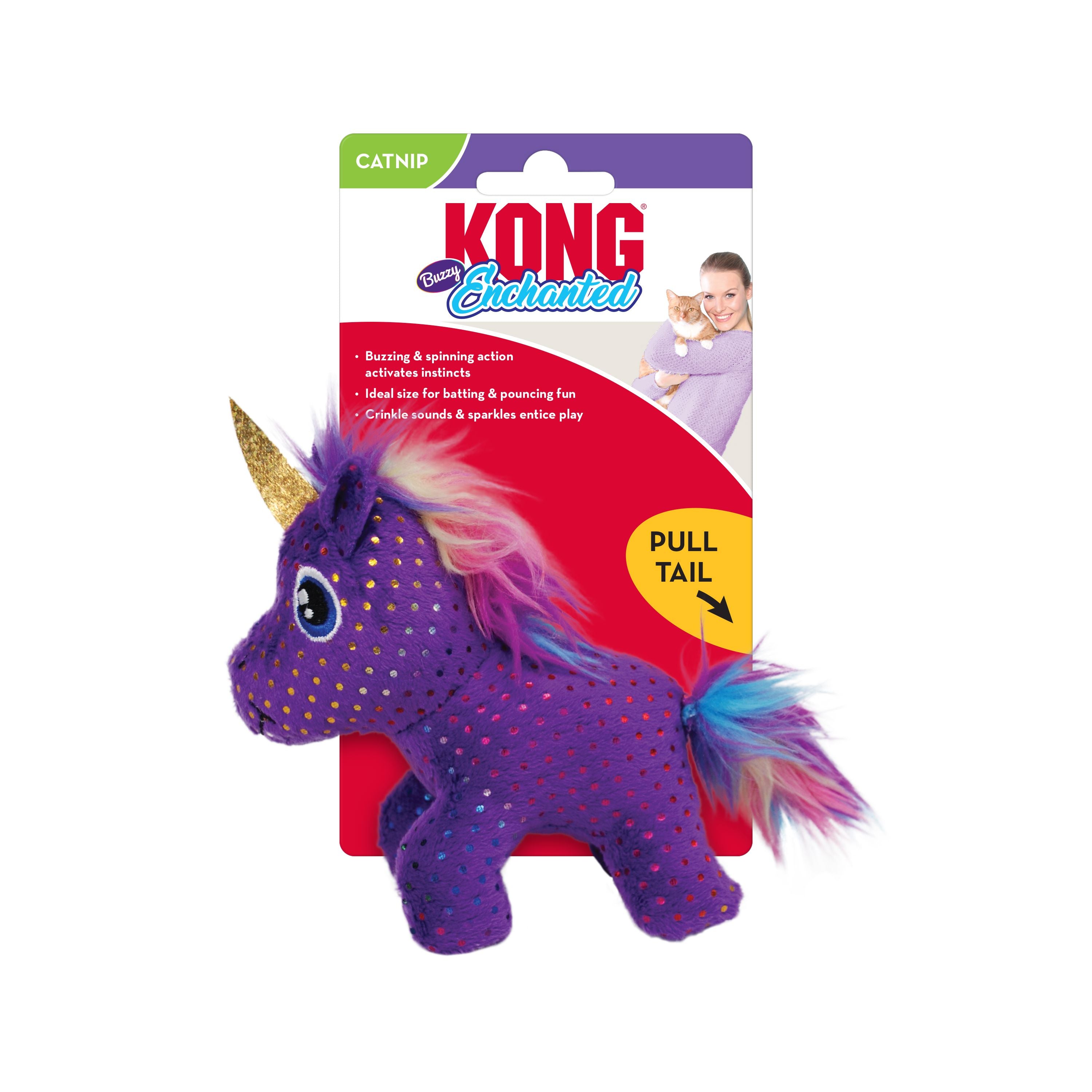 Kong Enchanted Purple Unicorn Crinkle and Plush Cat Toy