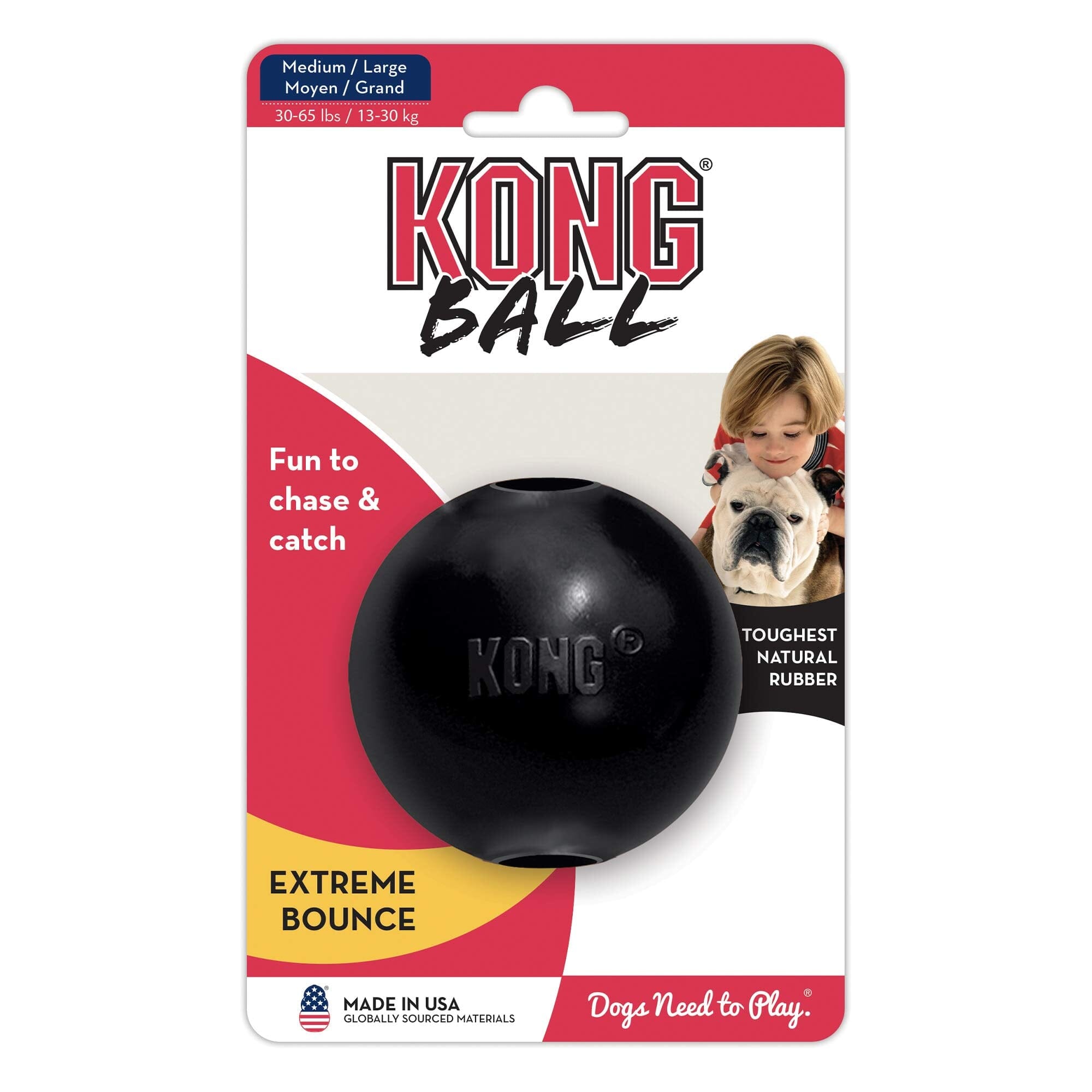 Kong Extreme Ball Toughest Natural Rubber Dog Toy  