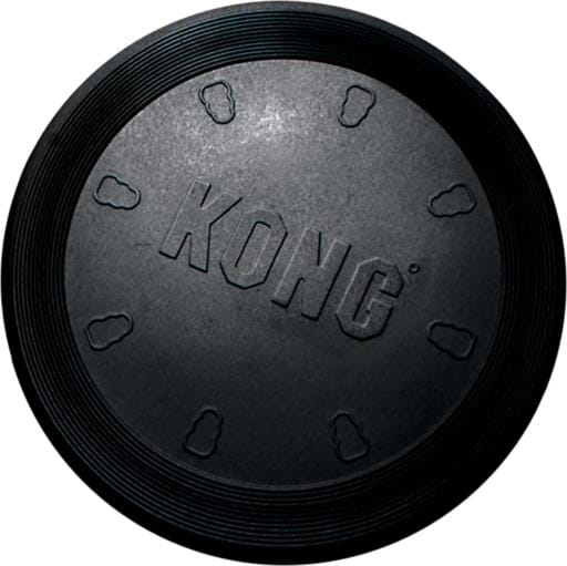 Kong Extreme Flyer Soft Flying Disc for Fetch Toughest Natural Rubber Dog Toy - Black - 12 In
