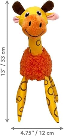 Kong Floofs Shakers Giraffe Fleece and Faux-Leather Crackle and Squeak Plush Dog Toy