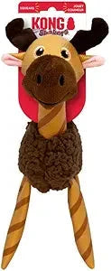 Kong Floofs Shakers Moose Fleece and Faux-Leather Crackle and Squeak Plush Dog Toy Medium