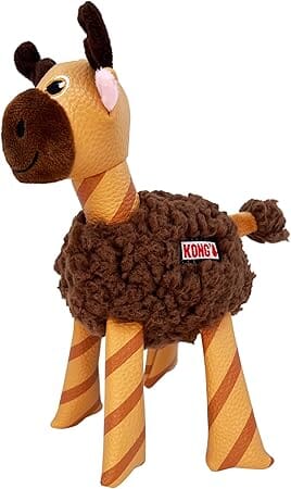 Kong Floofs Shakers Moose Fleece and Faux-Leather Crackle and Squeak Plush Dog Toy