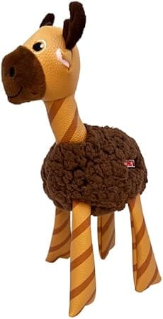 Kong Floofs Shakers Moose Fleece and Faux-Leather Crackle and Squeak Plush Dog Toy