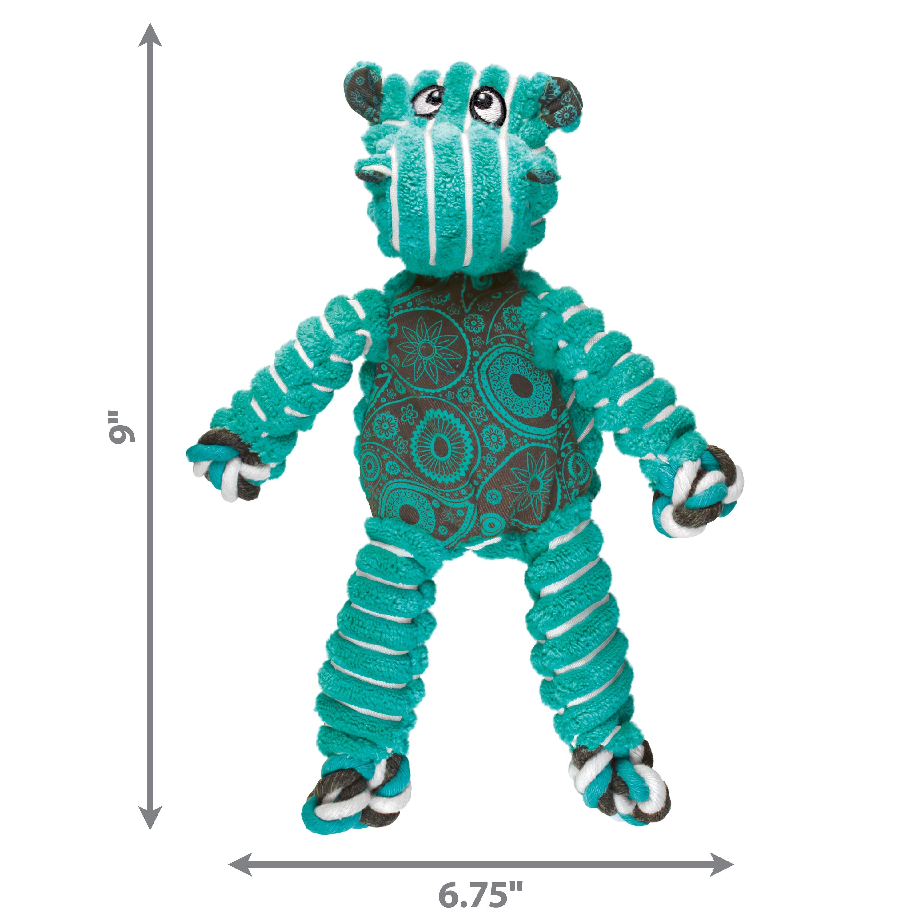Kong Floppy Knotz Hippo Internal Knotted Rope and Squeak Dog Toy - Medium/Large