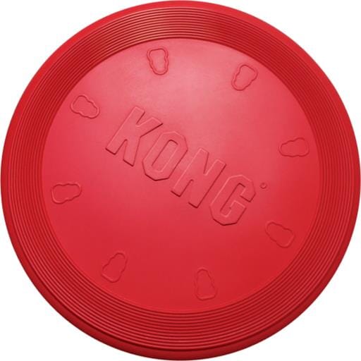 Kong Flyer Soft Flying Disc for Fetch Natural Rubber Dog Toy - Red - Large  