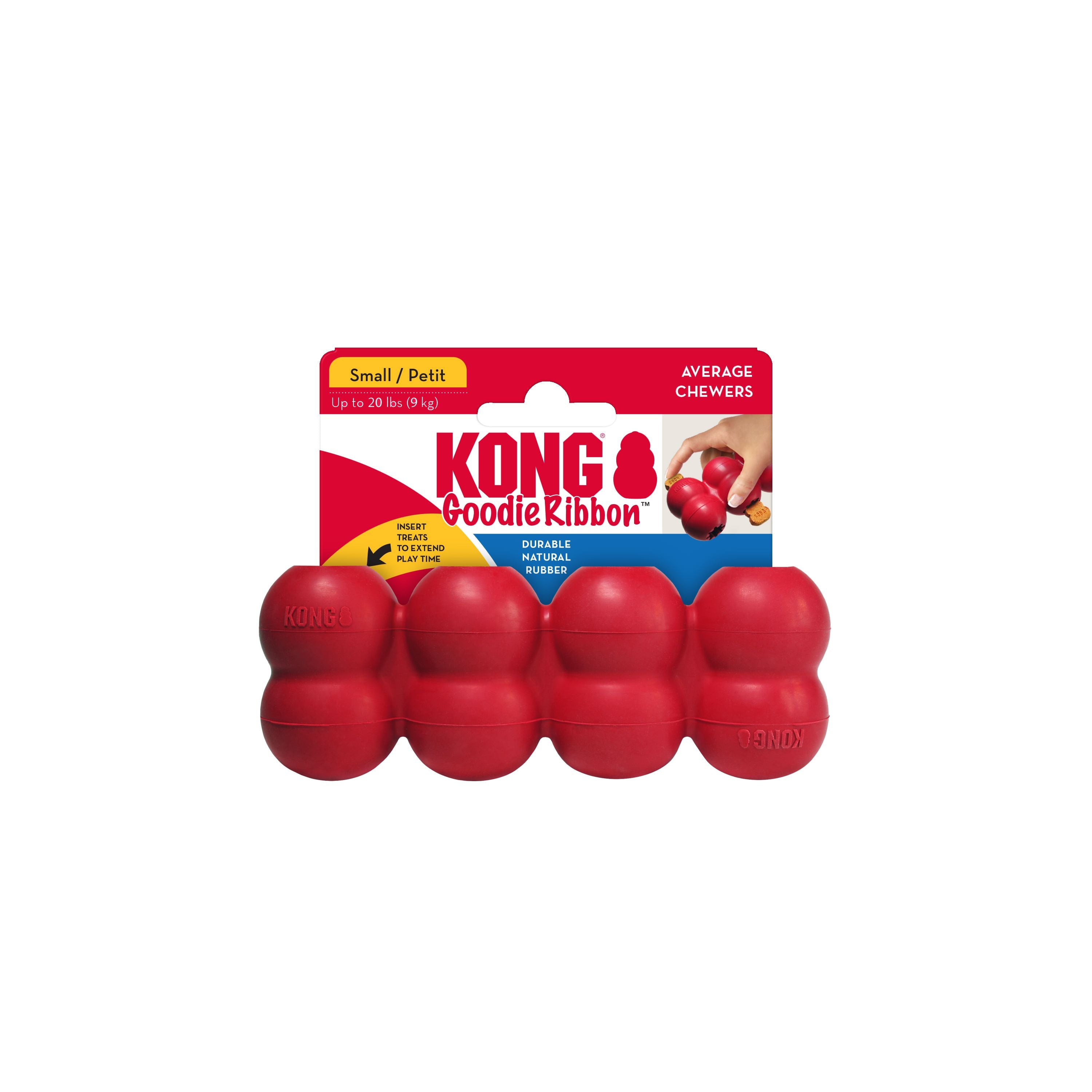 Kong Goodie Ribbon Multi-Chamber Treat Dispensing Rubber Dog Toy - Large