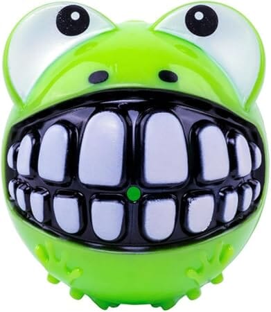 Kong Grinz Frog Bounce and Squeak and Fetch Rubber Dog Toy
