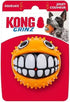 Kong Grinz Puffer Fish Bouncy Ball Squeak and Fetch Rubber Dog Toy Medium