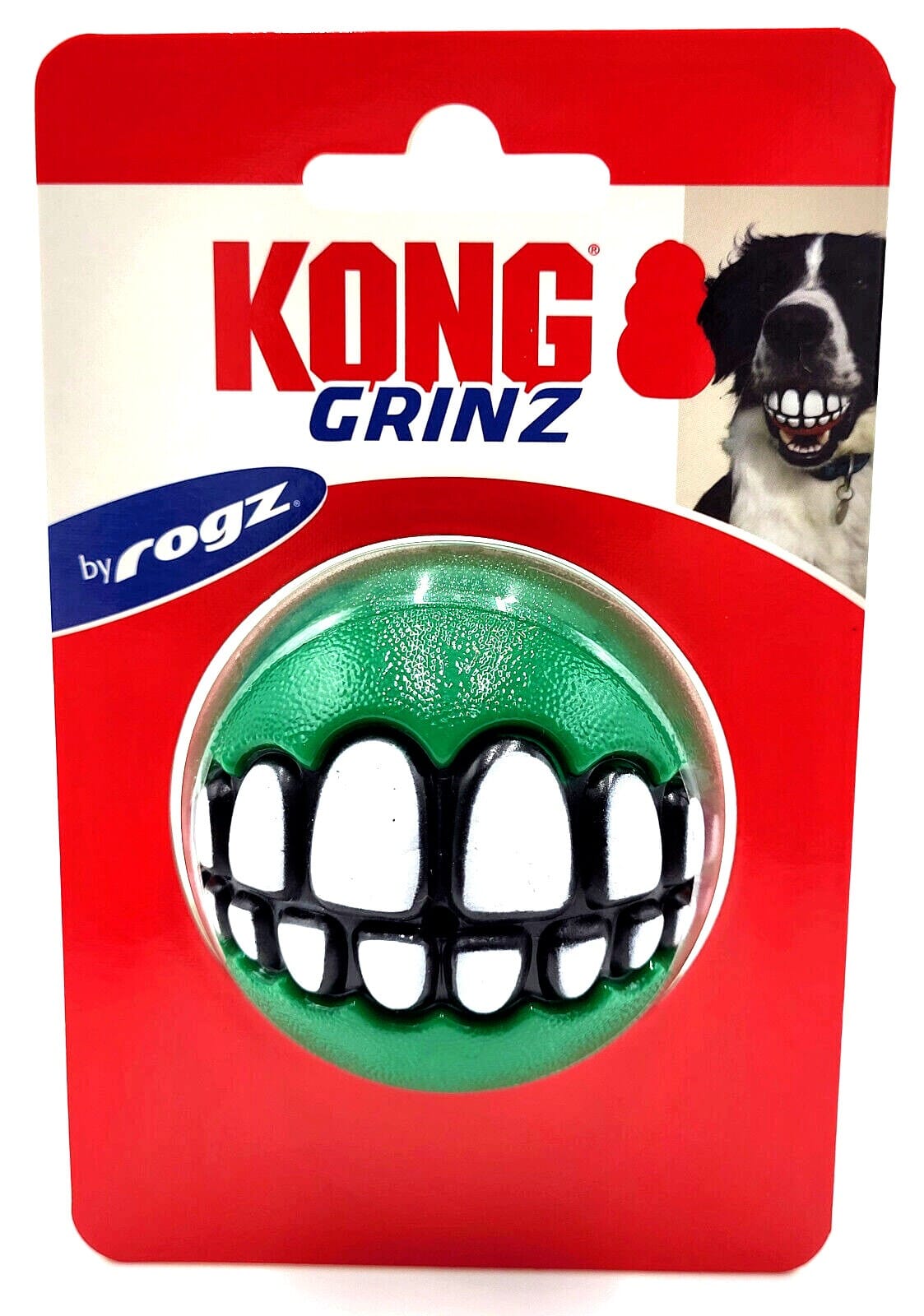 Kong Holiday Grinz by Rogz Bouncy Ball Squeak and Fetch Dog Toy - Medium Default Title