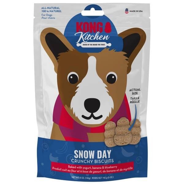 Kong Holiday Kitchen Snow Dayz Yogurt Banana and Blueberry Crunchy Dog Biscuit Treats - 5 Oz Default Title