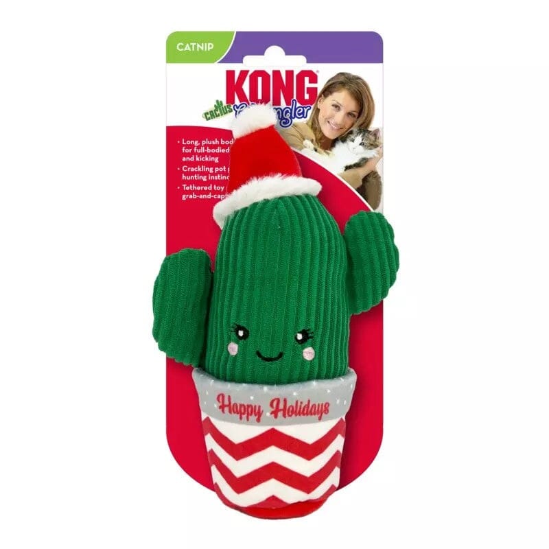 Kong Holiday Wrangler Cactus Crinkle and Plush Catnip Cat Toy Default Title