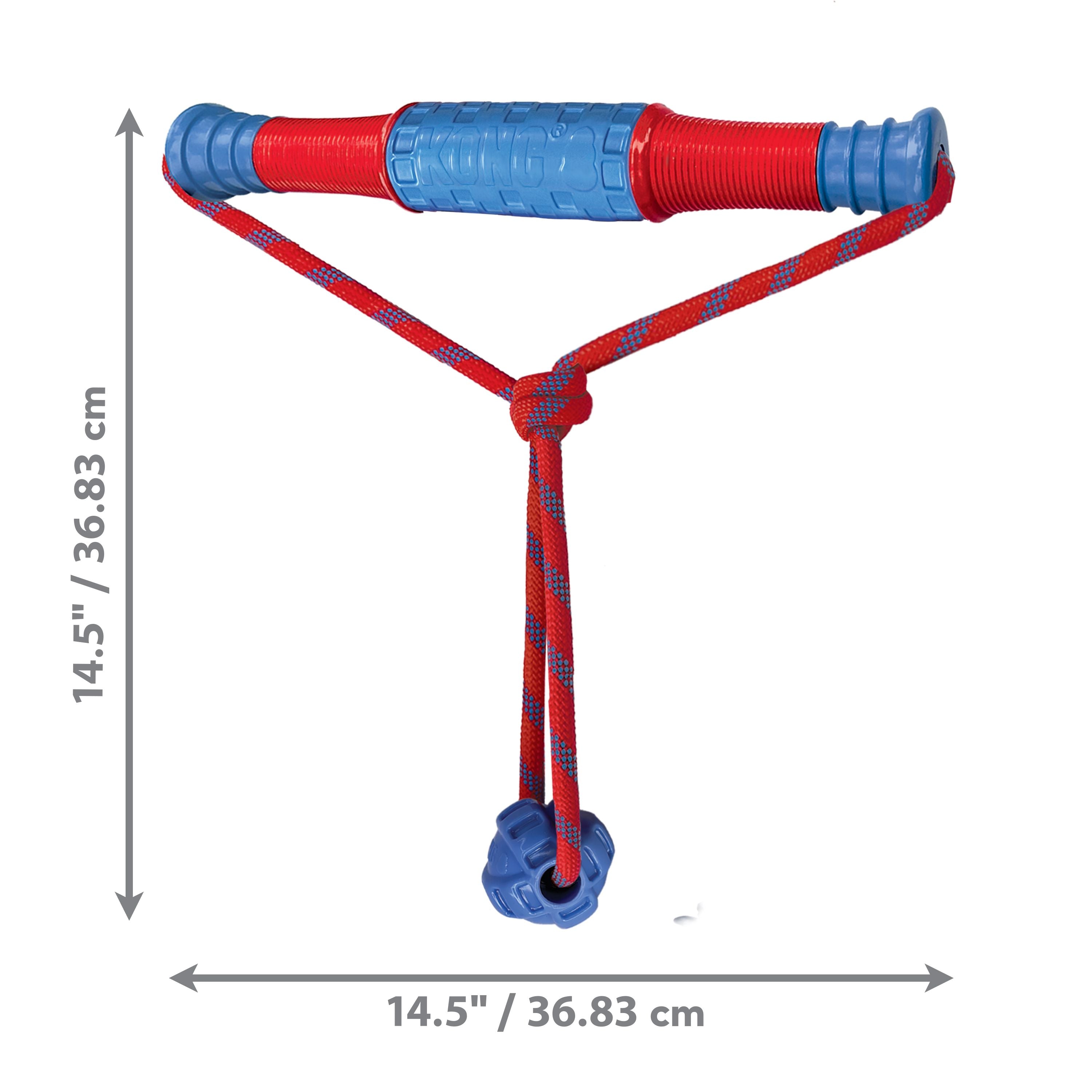 Kong Jaxx Mega Tug Handle and Rope with Ball Durable Dog Toy - Blue
