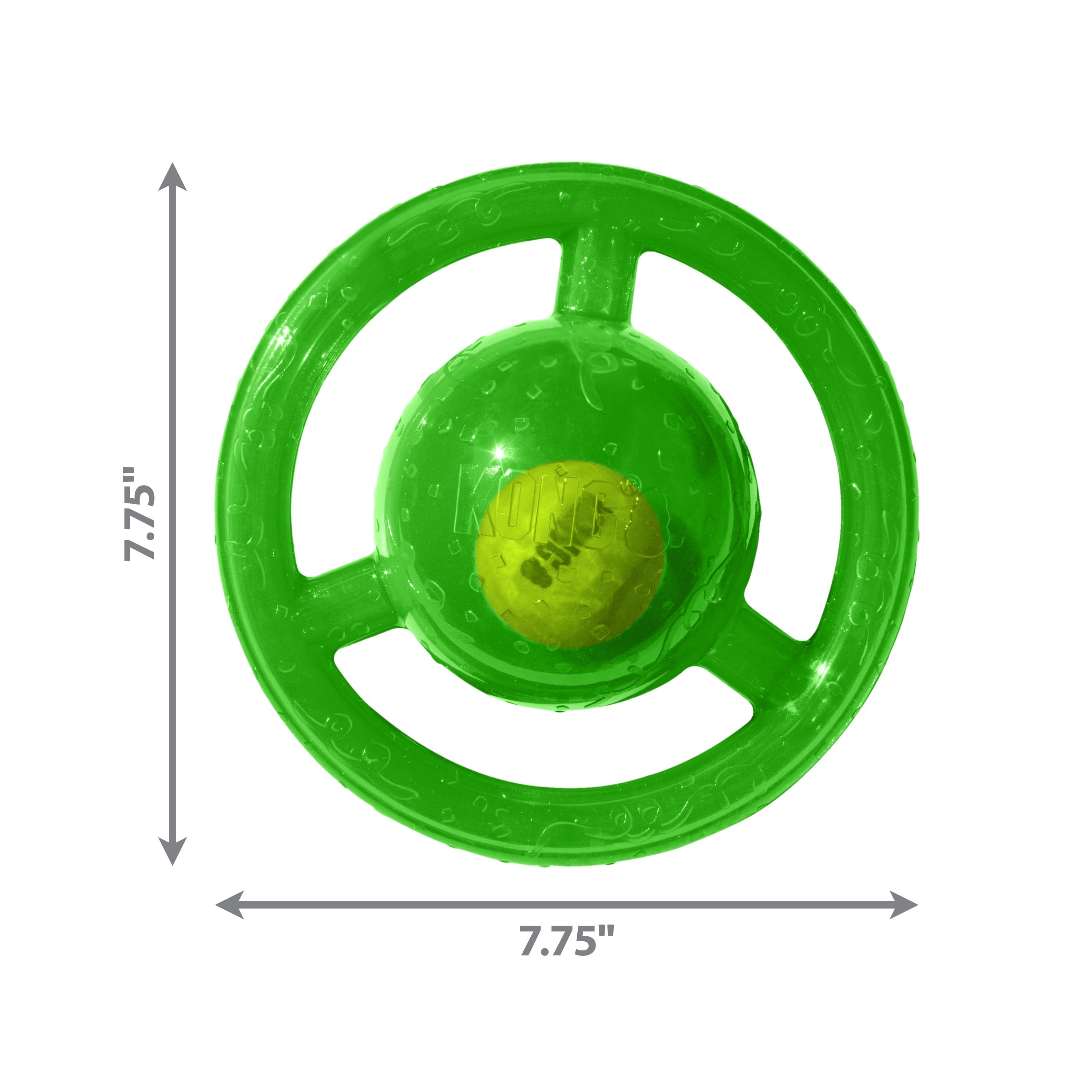 Kong Jumbler Disc Fetch and Chew Inner Tennis Ball and Rubber Dog Toy - Medium/Large