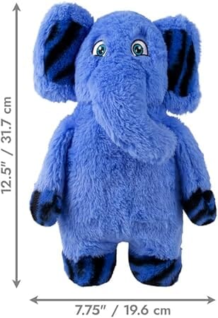 Kong Jungle Jamz Elephant Crinkle Rattle and Squeaking Plush Dog Toy - Medium/Large