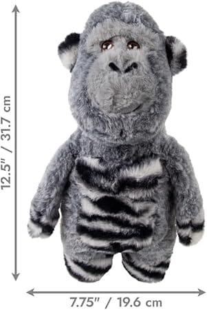 Kong Jungle Jamz Gorilla Crinkle Rattle and Squeaking Plush Dog Toy - Medium/Large