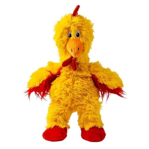Kong Knots Chicken Internally Knotted Low-Stuffing Squeak and Plush Dog Toy - Yellow