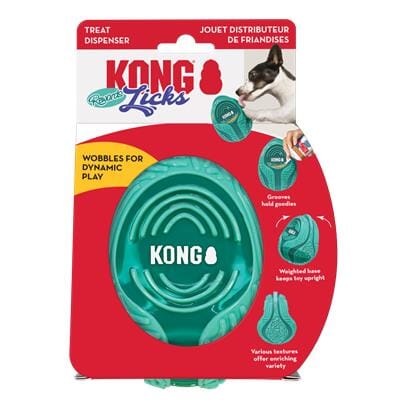Kong Licks Rewards Wobbly Treat-Spreading and Dispensing Multi-Textured Rubber Dog Toy - Medium/Large Default Title