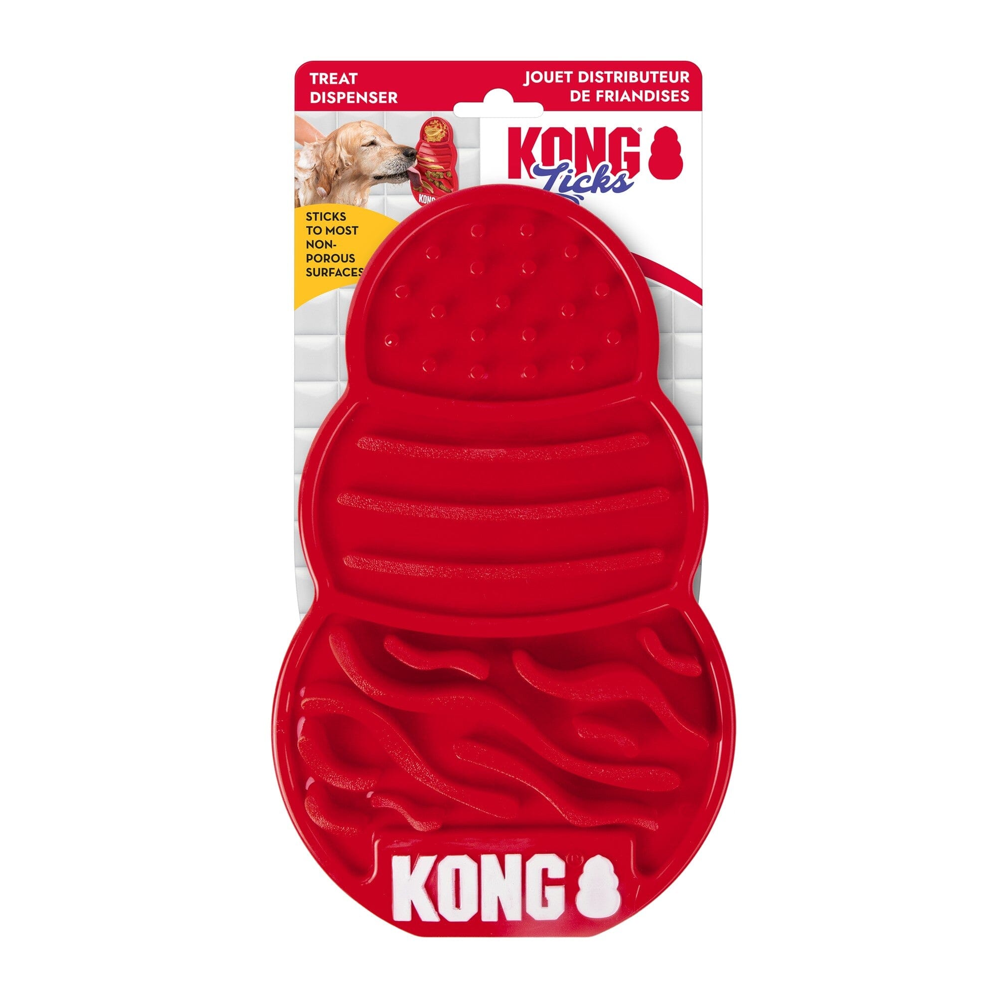 Kong Licks Treat-Spreading and Dispensing Grip-Feeding Dog Feeder or Toy - Red - Extra Large Default Title