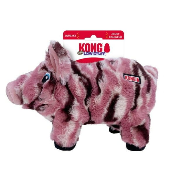 Kong Low Stuff Stripes Pig Low-Stuffing Squeak and Plush Dog Toy - Medium Default Title