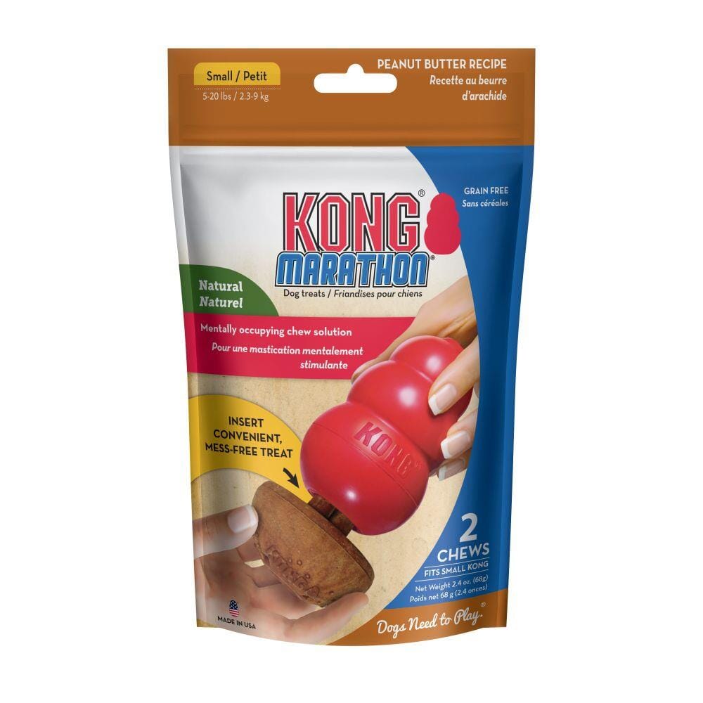 Kong Marathon Chew Dog Toy Stuffing Chewy Dog Treats - Peanut Butter - Small - 2 Pack  