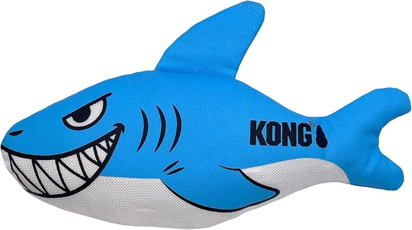 Kong Maxx Ballistic Shark Puncture-Proof Dual-Layered Squeak and Nylon Plush Dog Toy - Medium