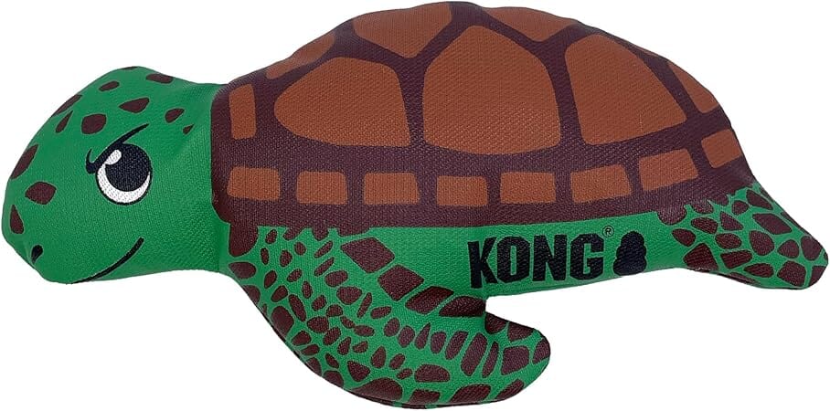 Kong Maxx Turtle Ballistic Puncture-Proof Dual-Layered Squeak and Nylon Plush Dog Toy - Medium