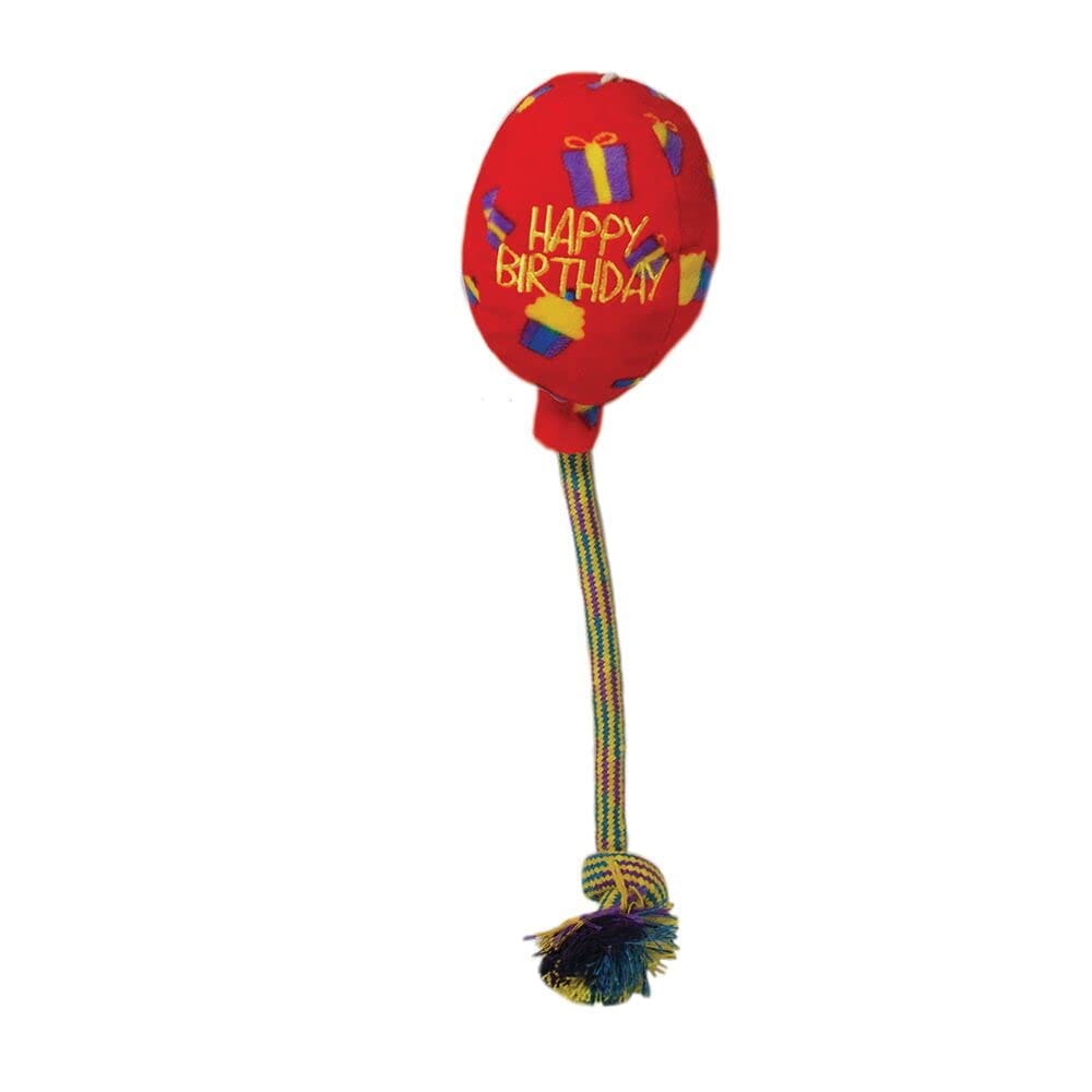 Kong Occassions Birthday Balloon Dog Toy - Red Medium 