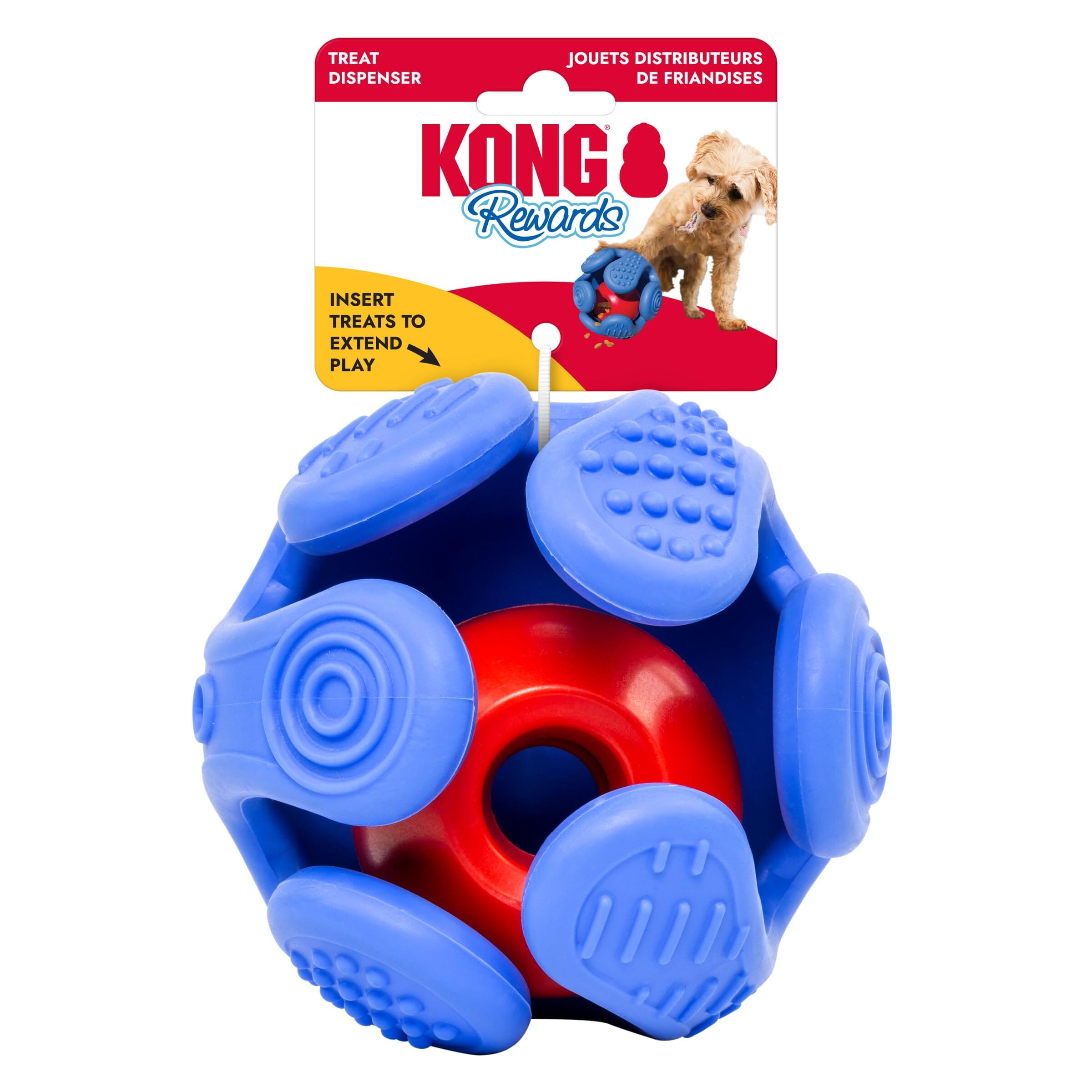 Kong Rewards Wrapz Ball Slow Release Treat-Dispensing Rubber Dog Toy - Medium/Large Default Title