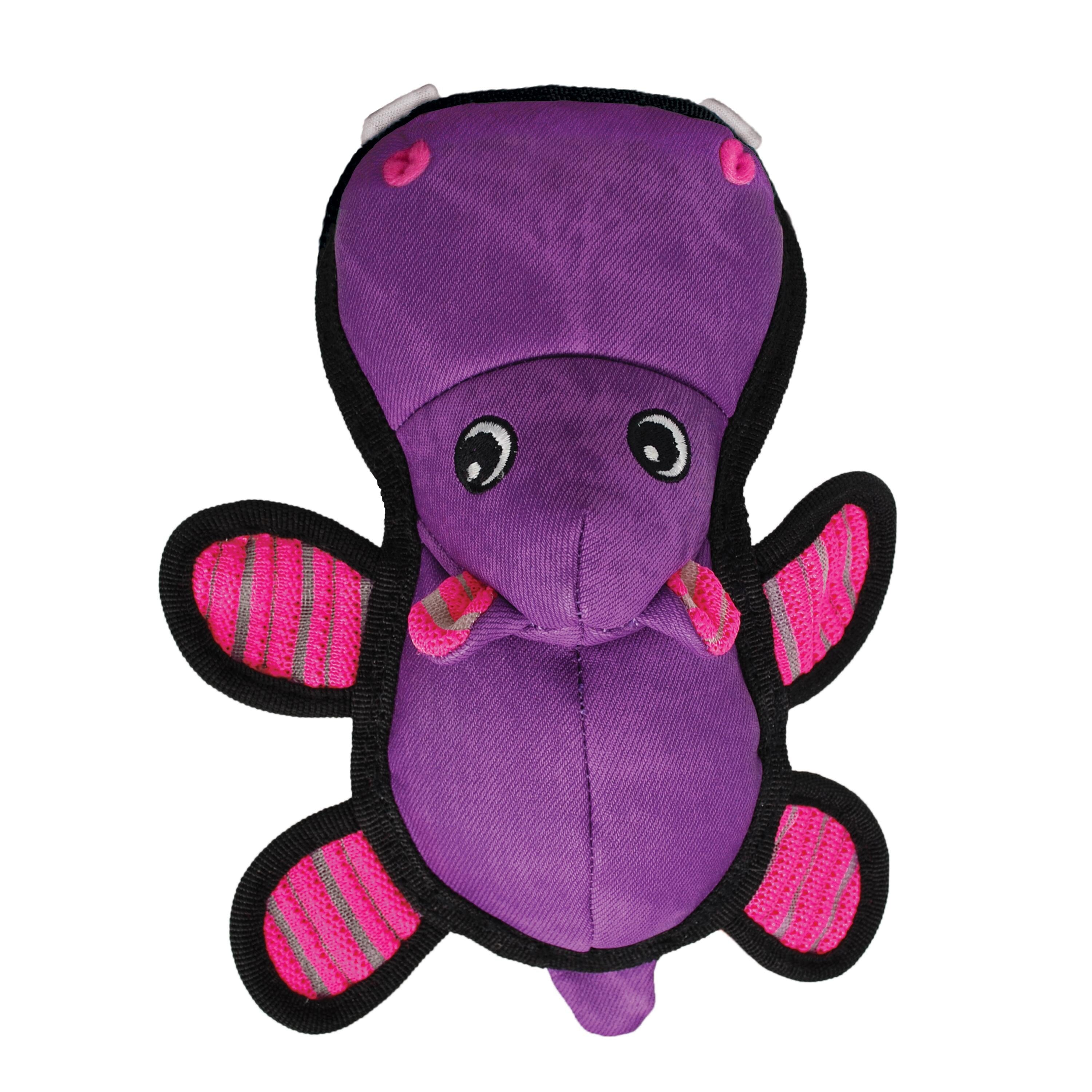 Kong Roughskinz Hippo Plush Dog Toy - Purple - Extra Small  