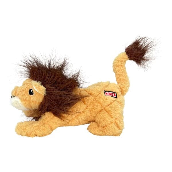 Kong Scampers Wildlife Lion Low-Tone Squeaking and Plush Dog Toy - Tan - Medium