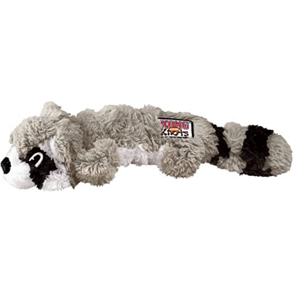 Kong Scrunch Knots Raccoon Squeak and Plush Dog Toy Small / Medium 