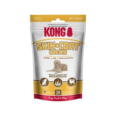 Kong Skin & Coat Chews Soft and Chewy Supplemental Dog Treats - 28 Count  