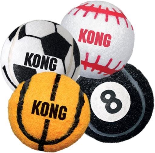 Kong Sport Balls Felt Dog Toys - Assorted - Large - 2 Pack  