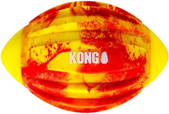Kong Sport FlexBall Football Bounce Squeak and Fetch Dog Toy - Red - Medium