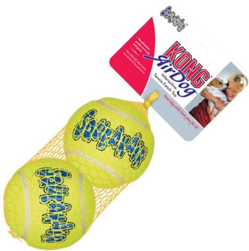 Kong SqueakAir Tennis Ball Squeaker Felt Dog Toys - 2 Pack - Large  