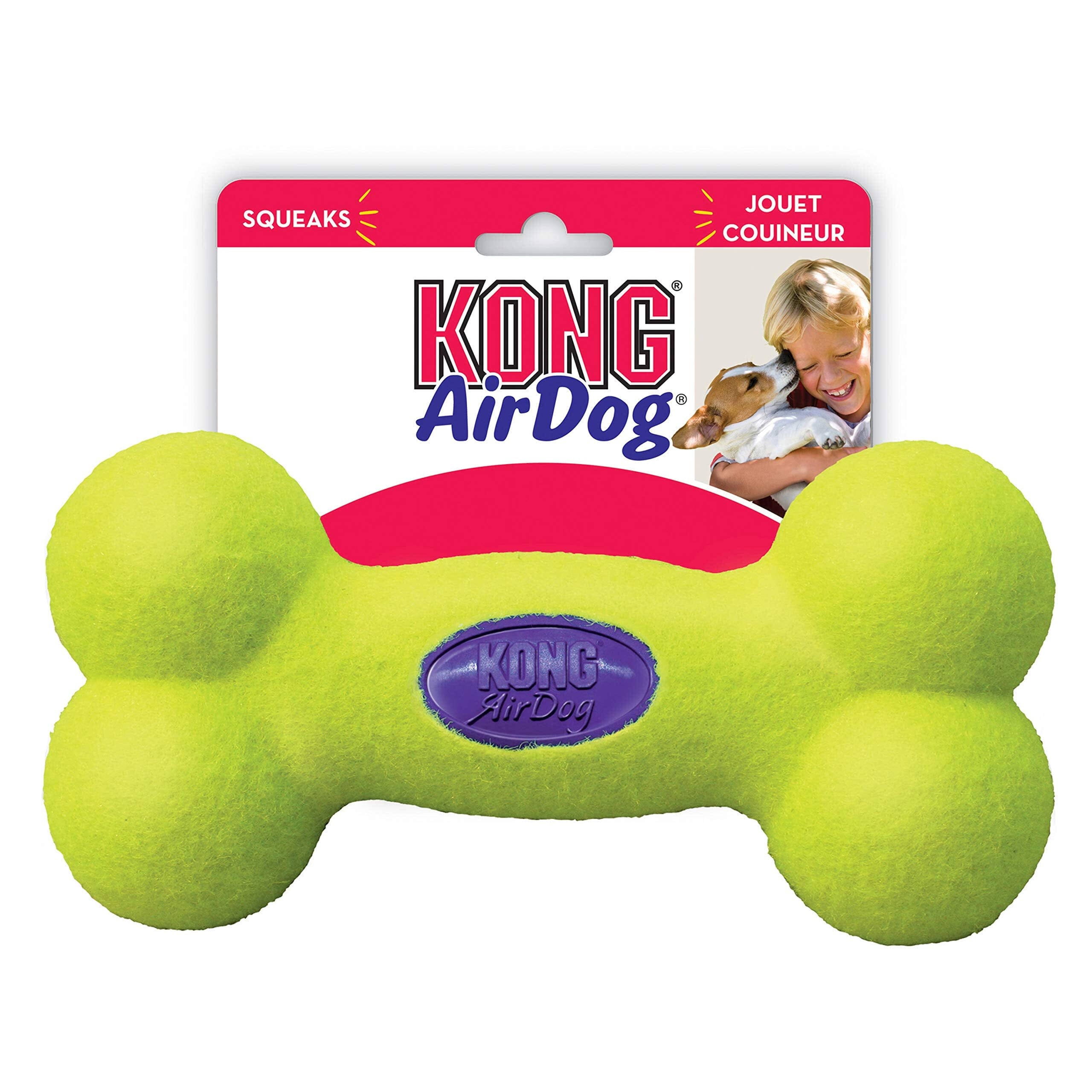 Kong SqueakAir Tennis Bone Squeaker Felt Dog Toy  