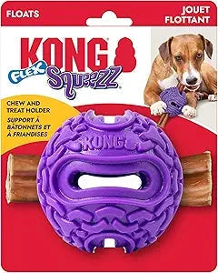Kong Squeez Flex Ball Bully Stick and Treat-Holding Chew and Fetch Rubber Dog Toy Medium/Large