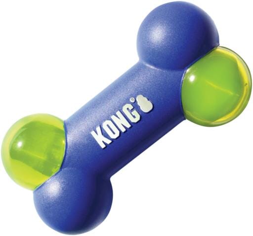 Kong Squeezz Action Bone Durable Squeaking Dog Toy - Blue  