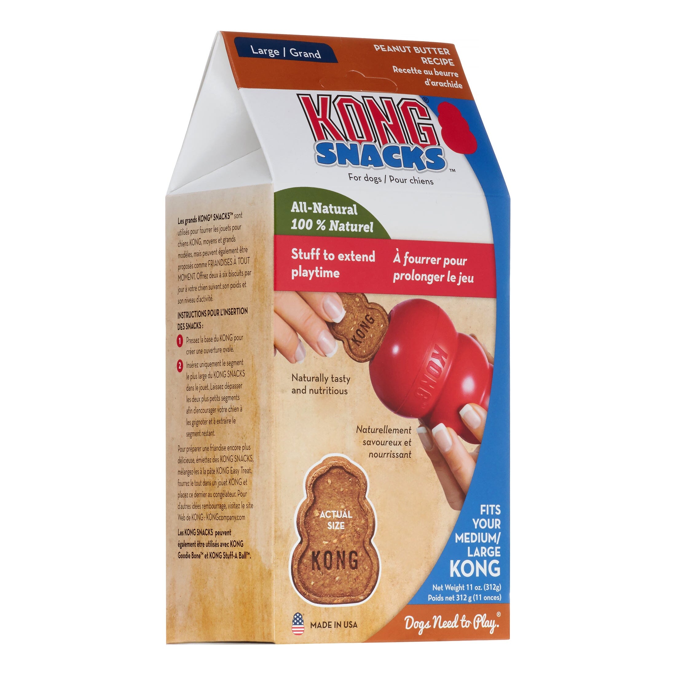 Kong Stuff'N Snacks Peanut Butter Biscuits Soft and Chewy Dog Treats Large - For Large Kong Toys