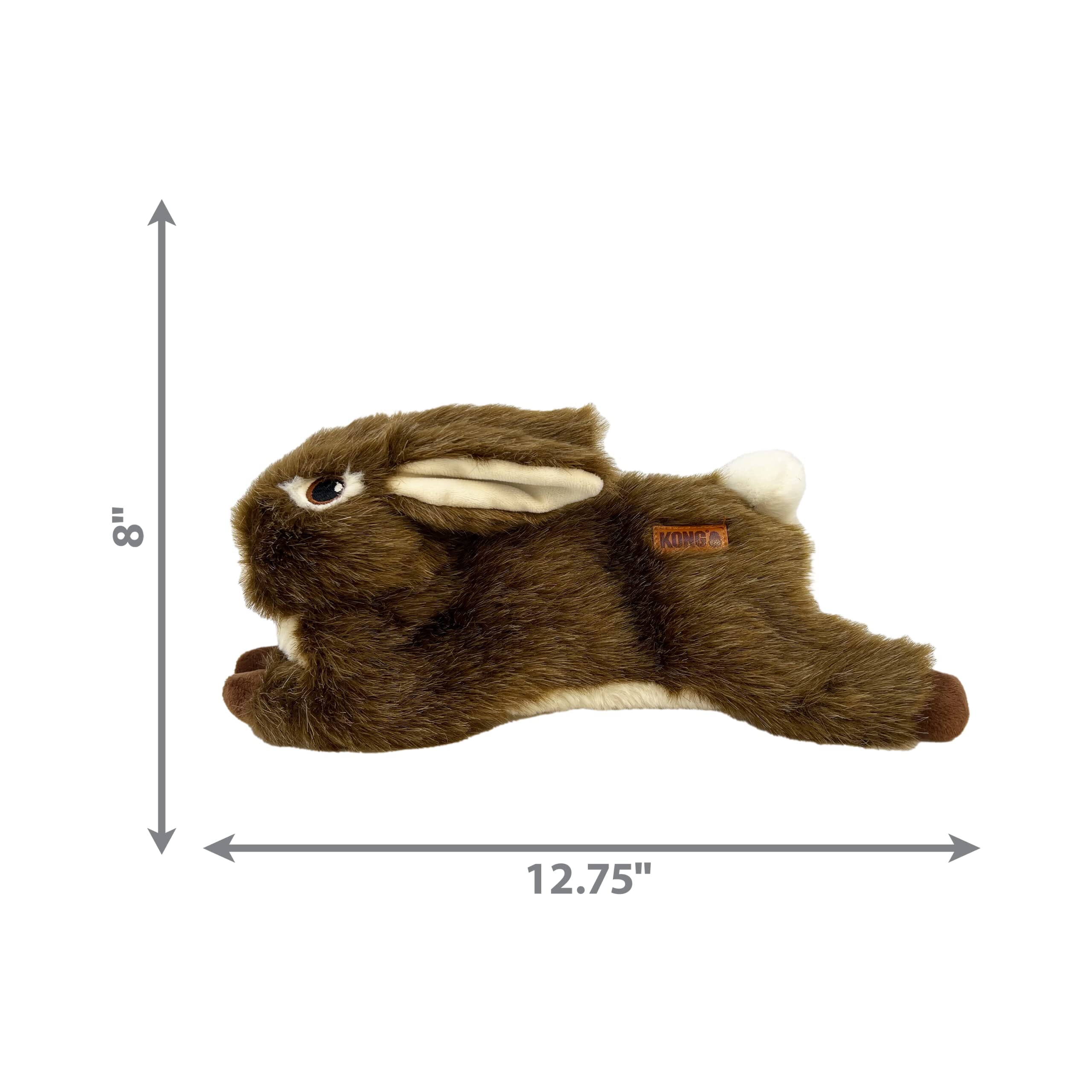Kong Wild Rabbit Low-Stuffing Squeak and Soft Plush Dog Toy - Medium  