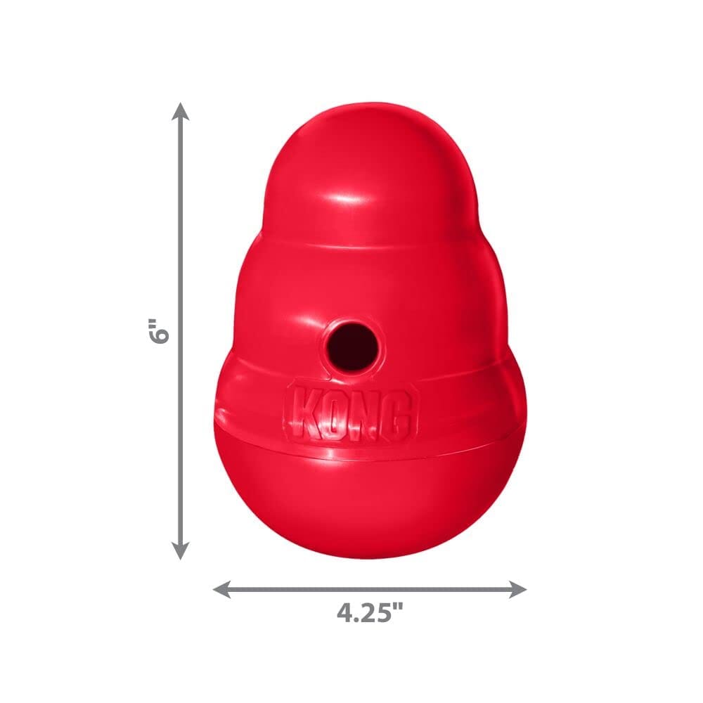 Kong Wobbler Food and Treat Dispensing Slow Feeding Rubber Dog Toy - Small  