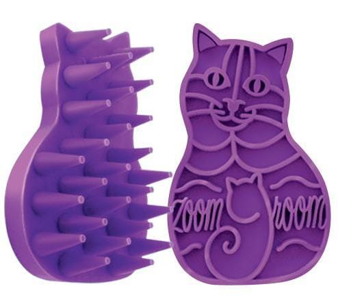 Kong Zoom Groom Raspberry Massaging and Grooming Cat Brush  