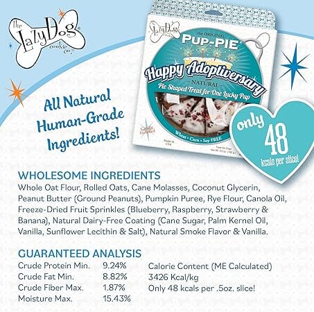 Lazy Dog Original Pup-Pie Happy Adoption Pre-Sliced Baked Dog Biscuit Treats - 5 Oz