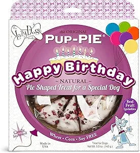 Lazy Dog Original Pup-Pie Happy Birthday Special Dog Pre-Sliced Baked Dog Biscuit Treats - 5 Oz Blue