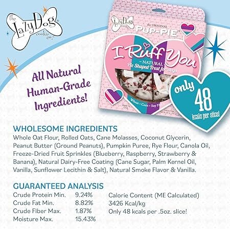 Lazy Dog Original Pup-Pie I Ruff You Pre-Sliced Baked Dog Biscuit Treats - 5 Oz