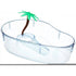 Lee's Turtle Kidney-Shaped Lagoon with Plastic Plant - 14 Inch - L14 X W:10 Inch