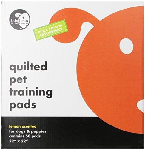 Lola Bean Quilted Training Pads 22" x 22" Lemon Scent - 50 Count