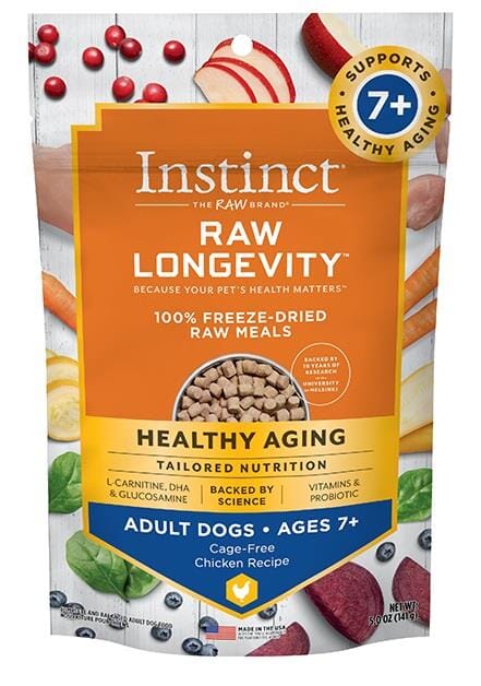 Longevity Healthy Aging Chicken Bites Adult 7+ 100% Freeze-Dried Raw Dog Food 5 Ounce