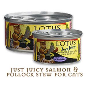 Lotus Just Juicy Stew Salmon Pollock Canned Cat Food - 5.3 Oz - Case of 24