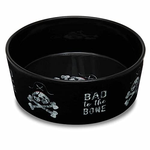 Loving Pets Anti-Skid Dolce Moderno Bad-To-The-Bone Plastic Cat and Dog Bowl Large